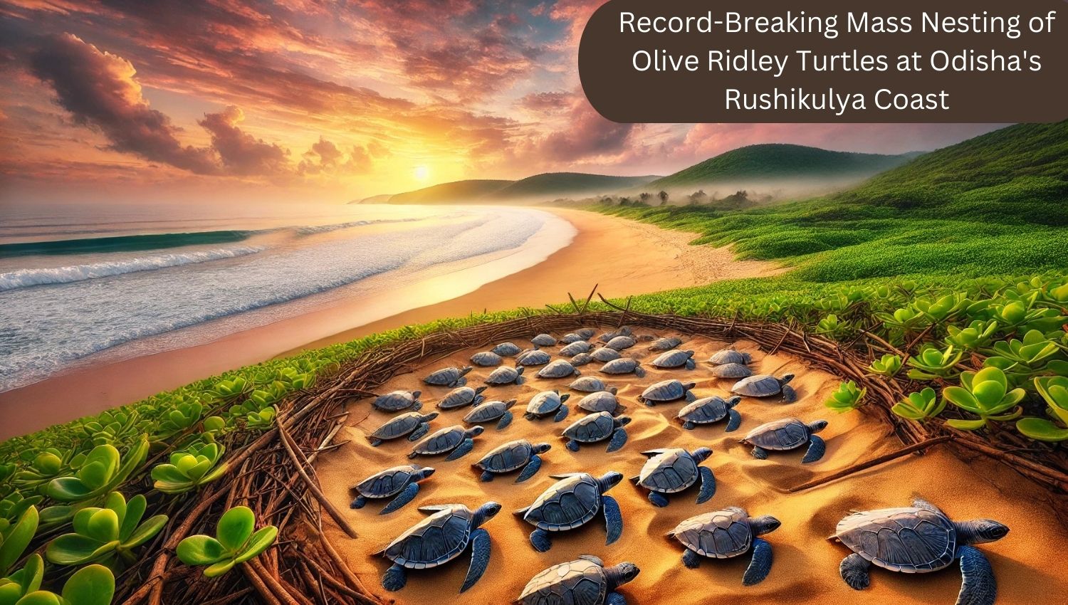 Record-Breaking Mass Nesting of Olive Ridley Turtles at Odisha's Rushikulya Coast